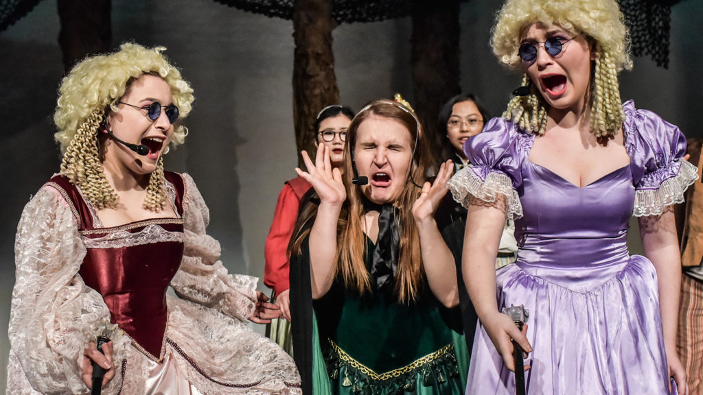 Students act in the play Into the Woods.