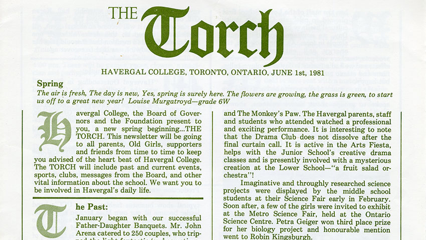 The cover of the Torch from June 1, 1981.
