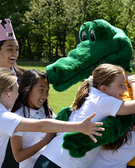 Students hug the Havergator.