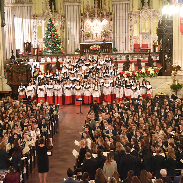 Choir singing at Carol Service 2019