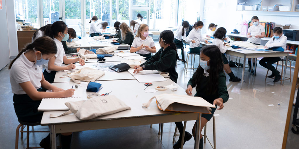 Junior School students working in a classroom.