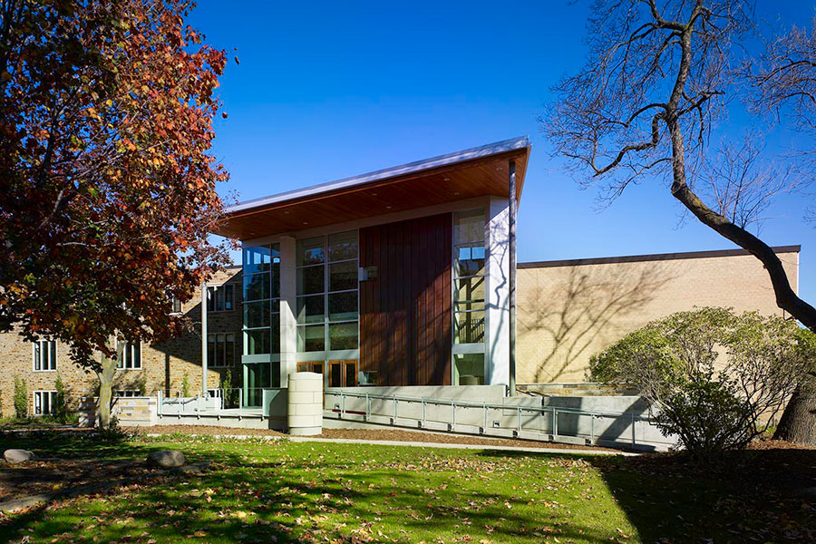 Exterior view of the doors to the Athletic Centre.