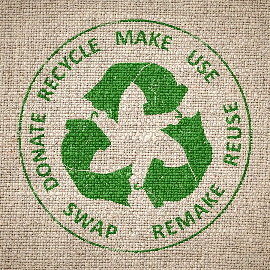 Graphic that says "Donate - Recycle - Make Use - Reuse - Remake - Swap