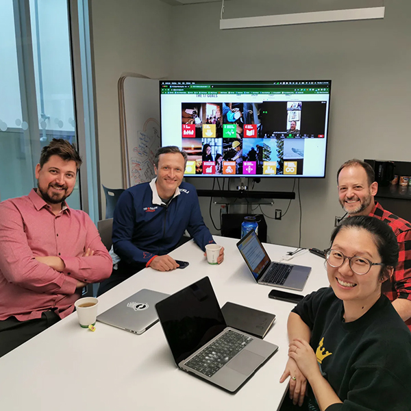 Mike Carlson with members of HC-X planning Indigenous programming at Havergal.