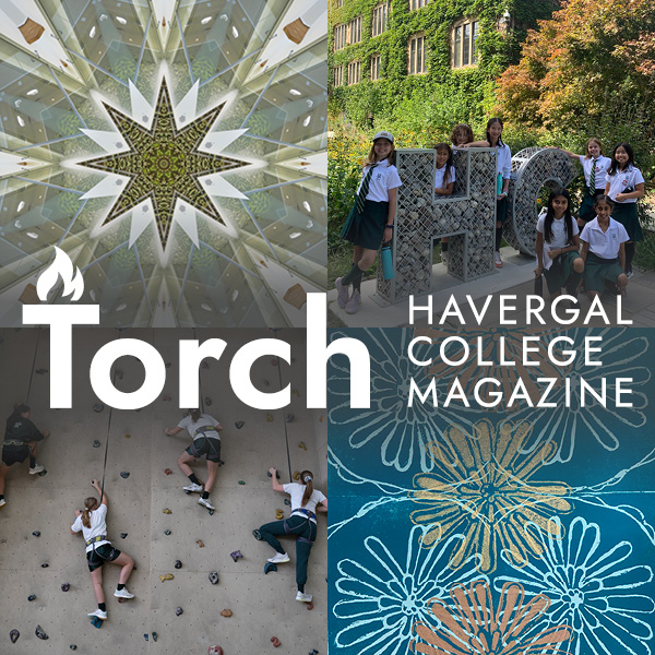 Collage of photos from Torch magazine with the logo overlaid.