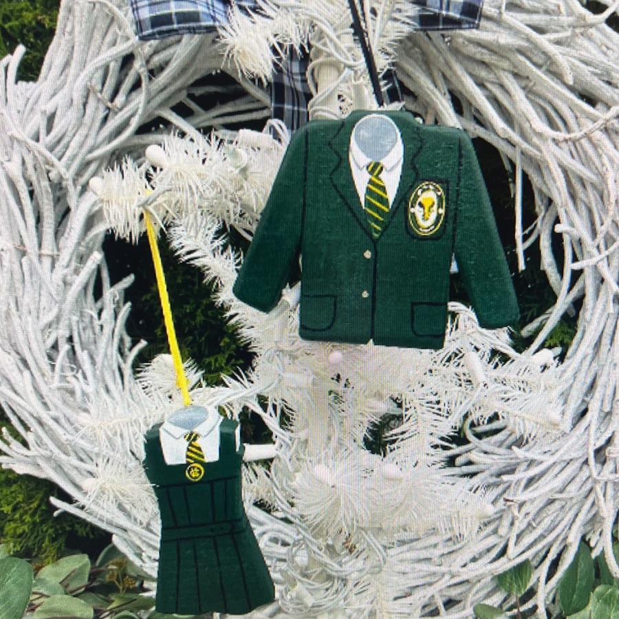 Havergal uniforms as Christmas tree ornaments