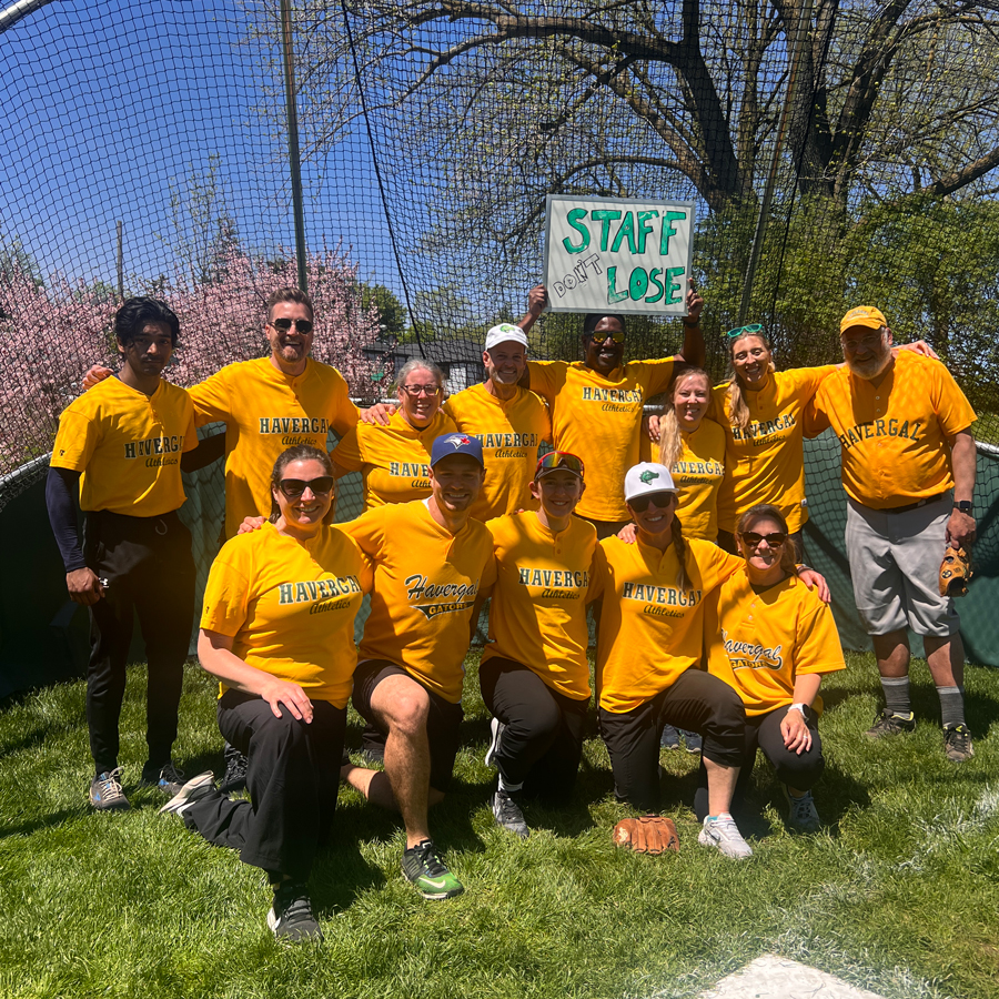 Faculty softball players.