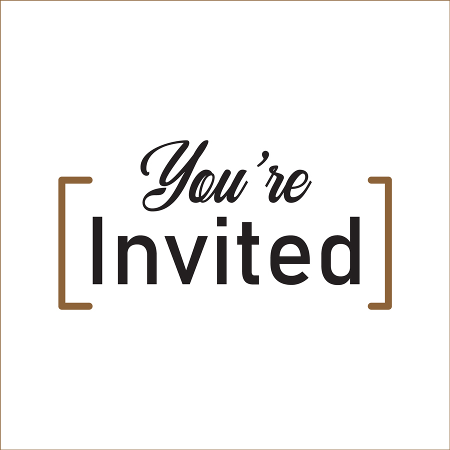 Graphic that says "You're Invited"