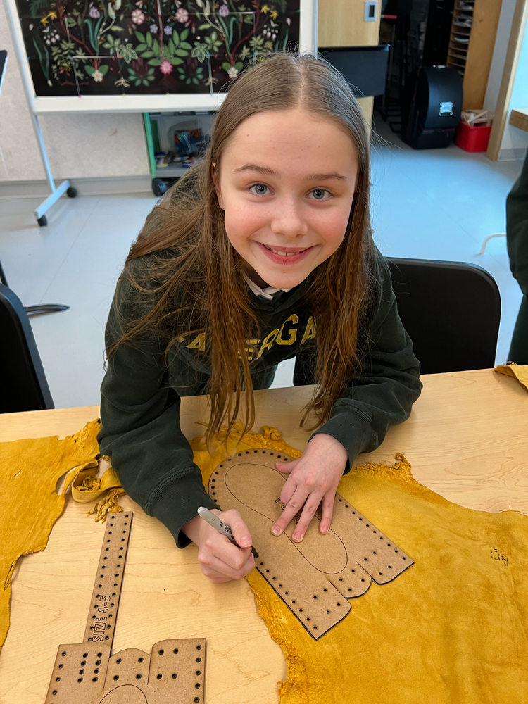 Students making art.