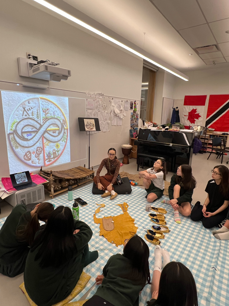 Students learning from Marissa Magneson.