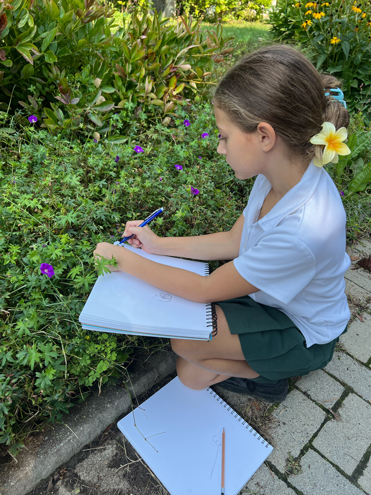 Students making art.