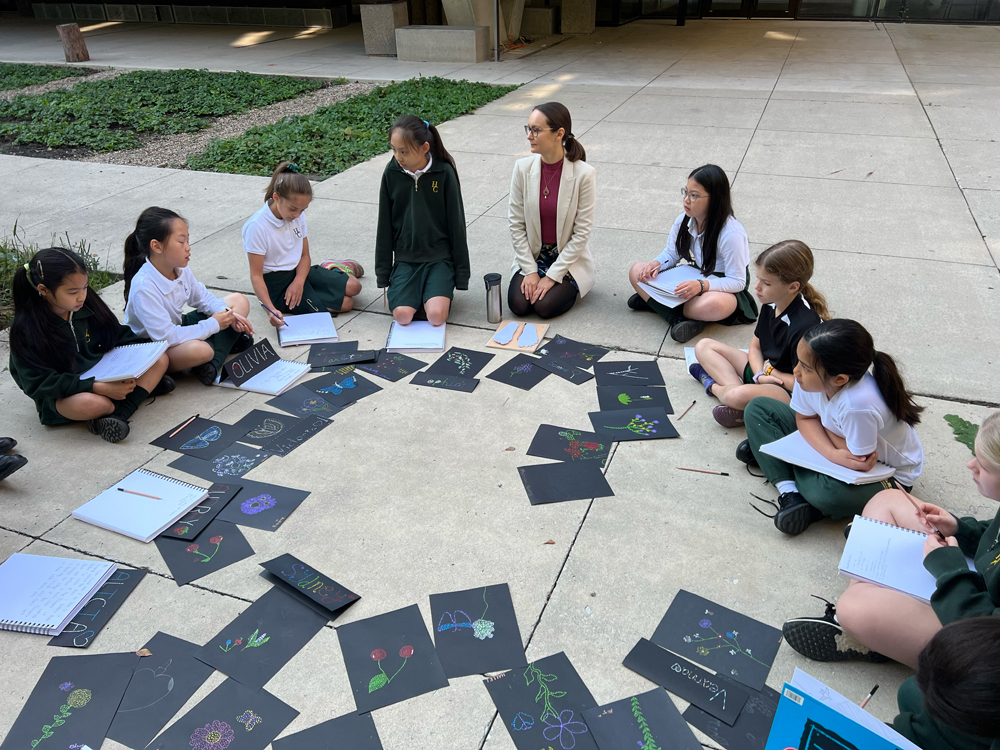 Students learning from Marissa Magneson.