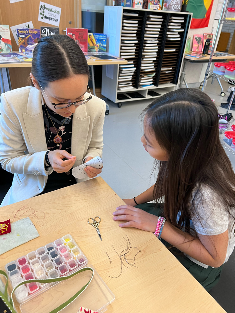 Students learning from Marissa Magneson.