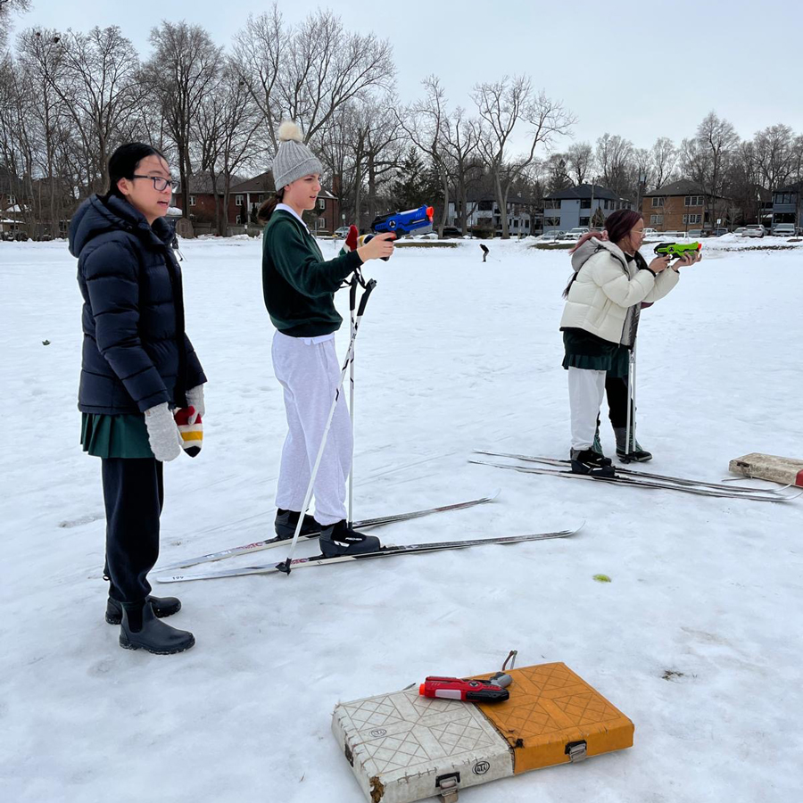 Havergal students participating on the biathlon.