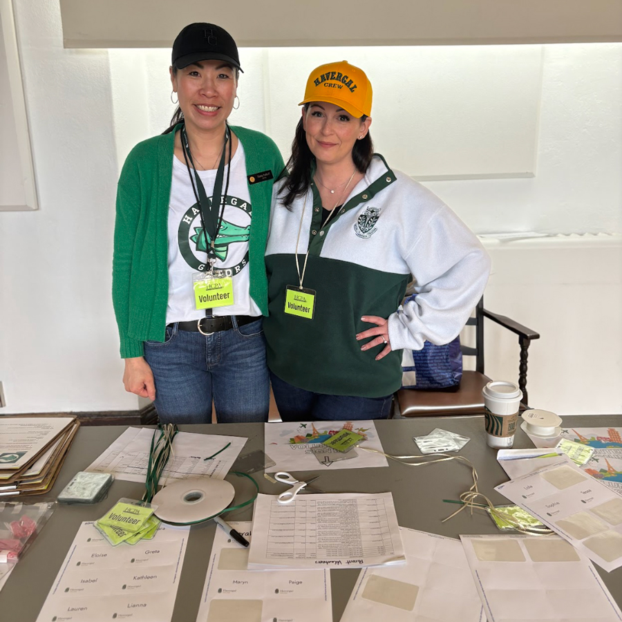 Parent volunteers wearing Havergal spirit wear.