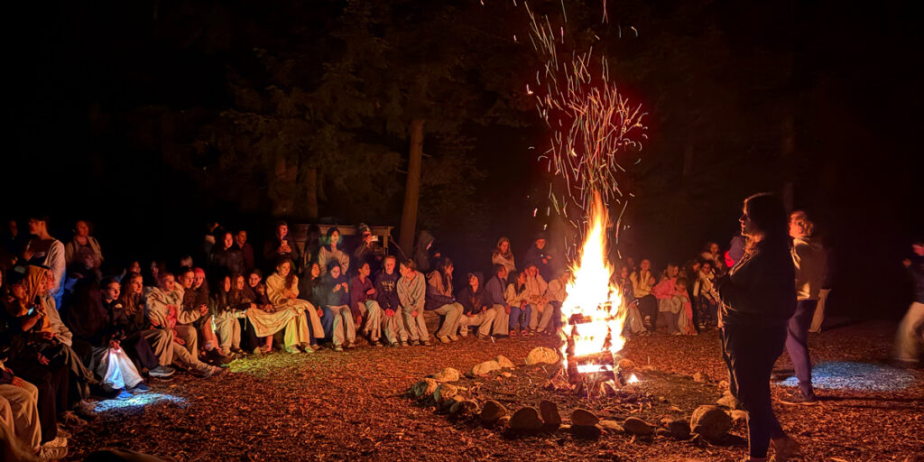 Grade 9 campfire at Camp Muskoka.
